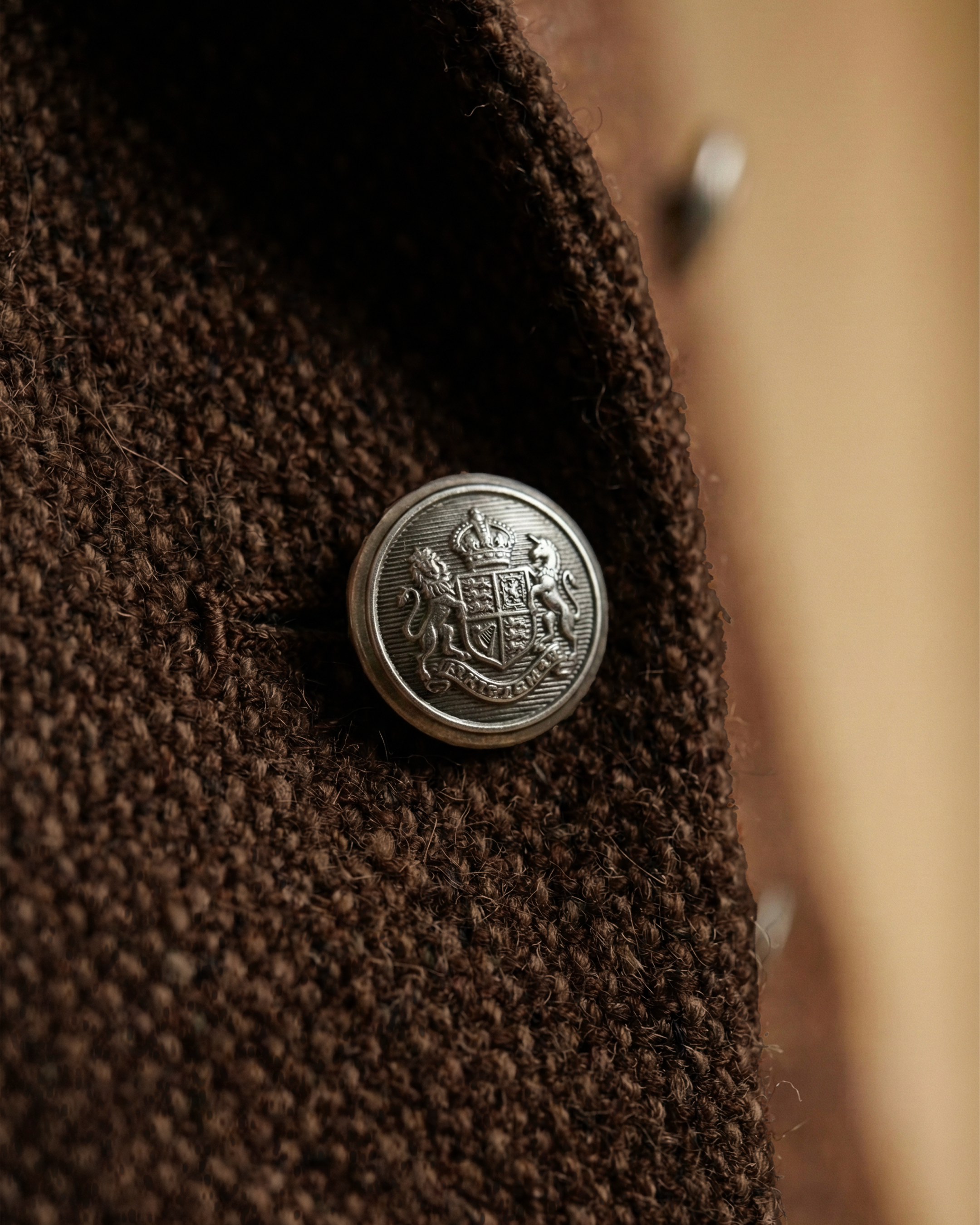 Sobrane Kahverengi Örgü Kumaş Kruvaze Kaban