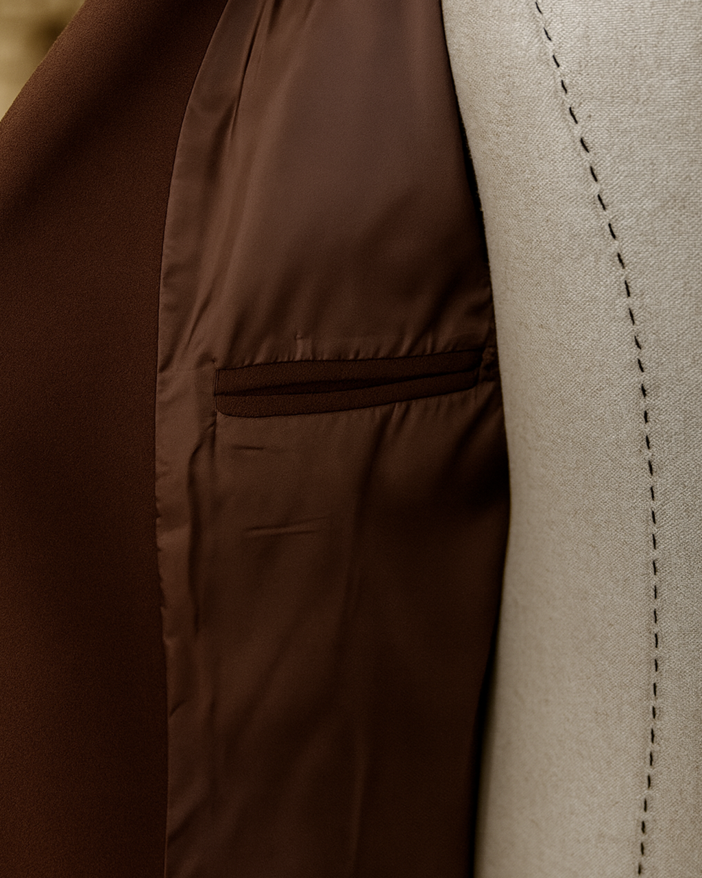 Sobrane Acı Kahve Kemerli Uzun Klasik Kaşe Kaban