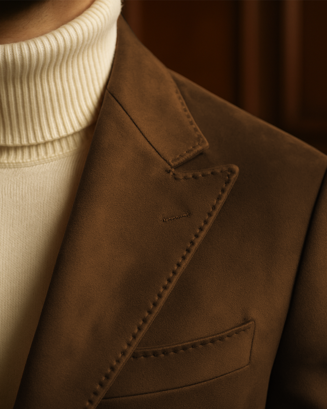 Sobrane Süt Kahve Süet Klasik Ceket (%70 Pamuk)– Özel Fiyat