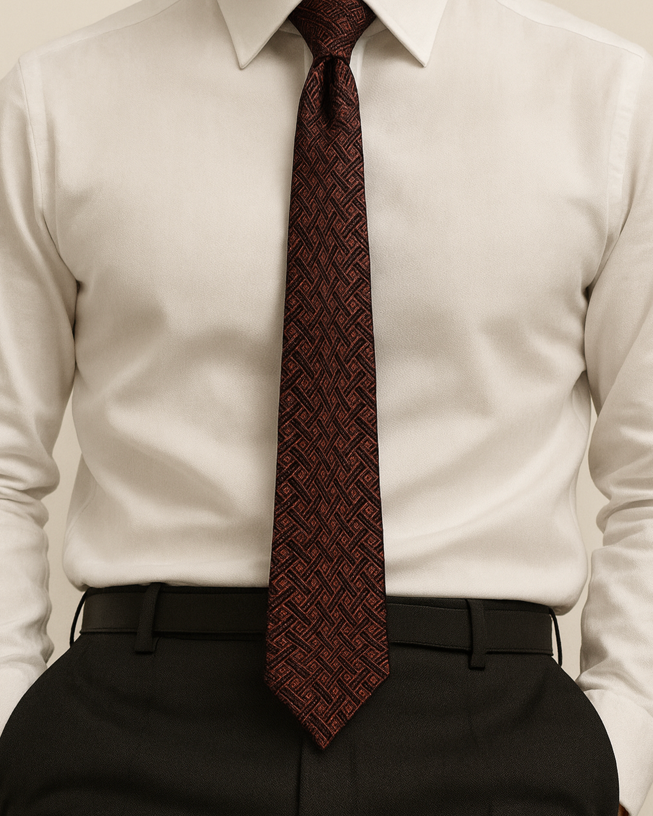 Sobrane Portakal Kırmızısı Kravat ve Mendil Seti