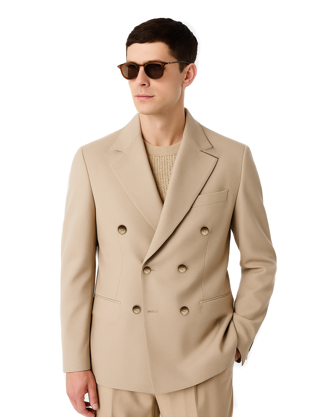 Sobrane Bej Kruvaze Ceket