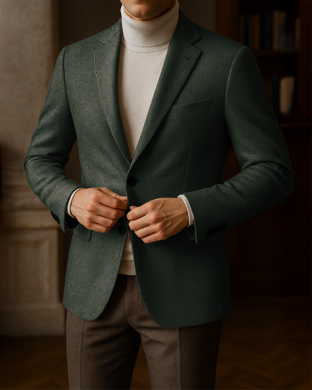 Sobrane Yeşil Klasik Ceket (4 Drop-Battal)-Özel Fiyat