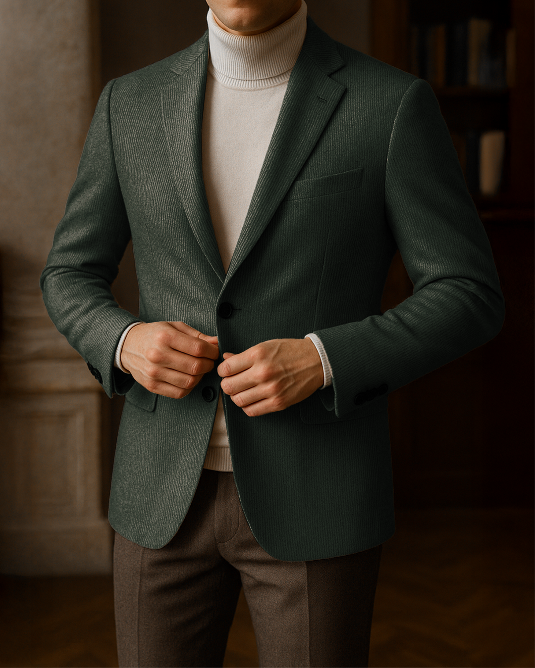 Sobrane Yeşil Klasik Ceket (4 Drop-Battal)-Özel Fiyat