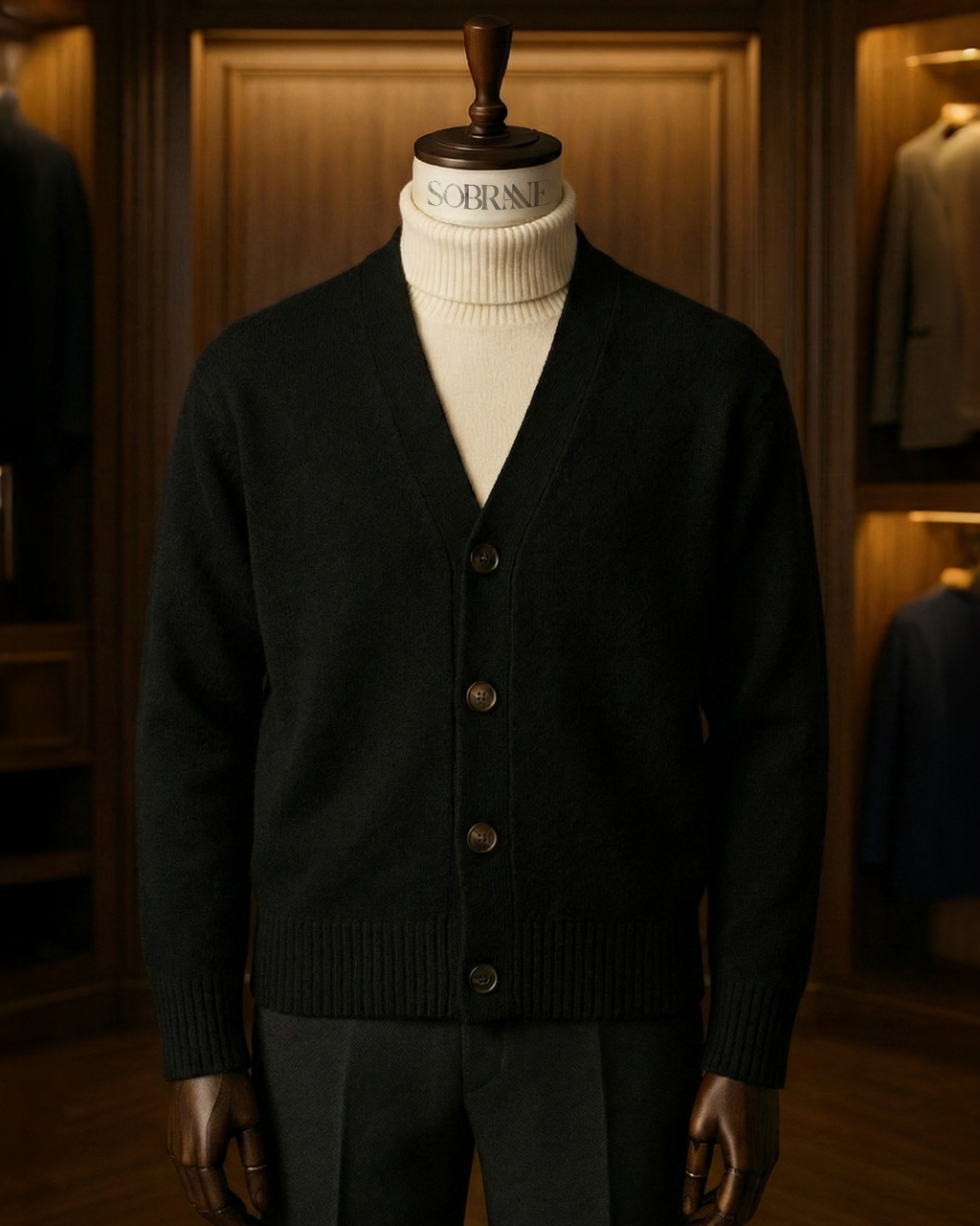 Sobrane Siyah Düğmeli Triko Hırka