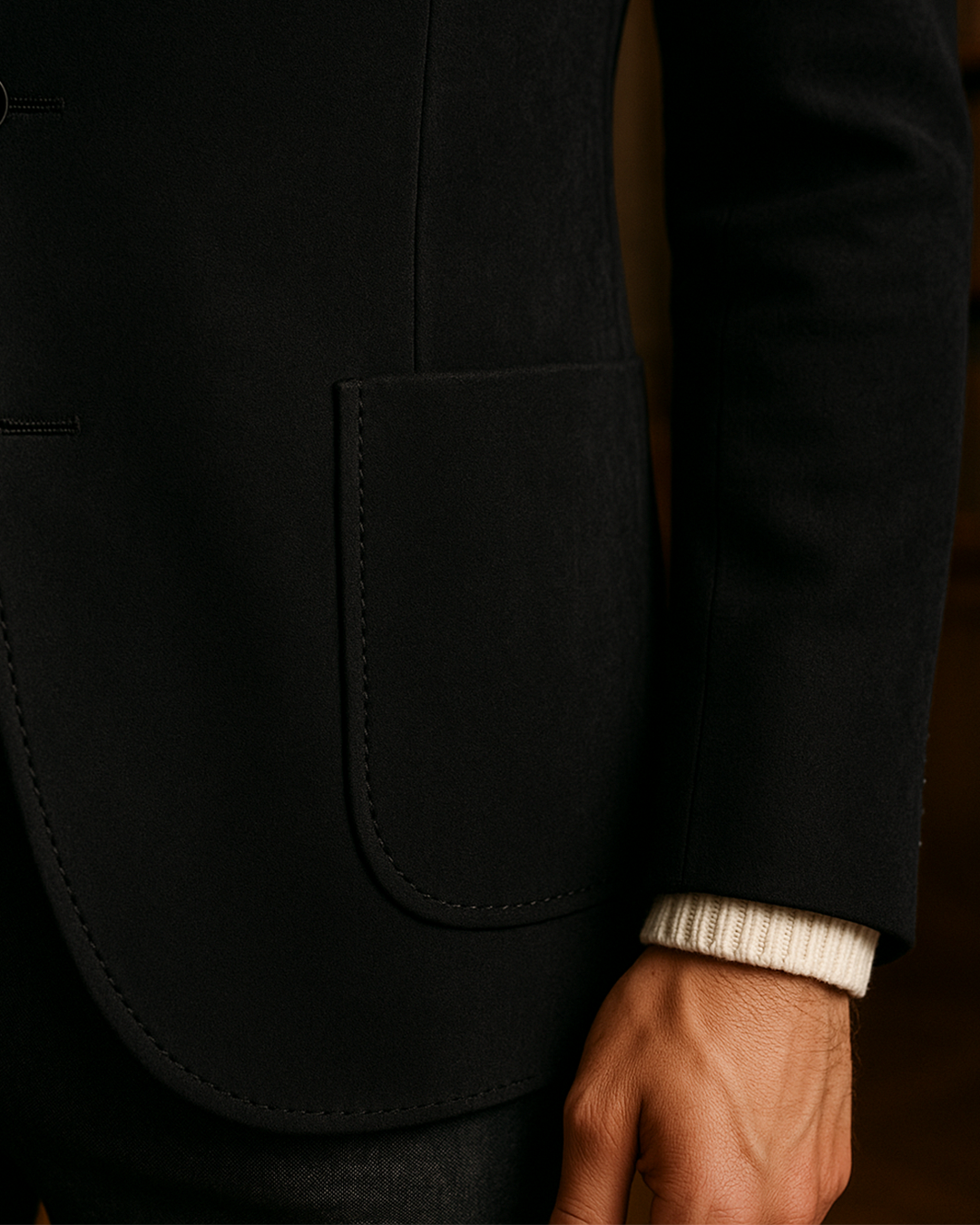 Sobrane Siyah Süet Klasik Ceket (%70 Pamuk)– Özel Fiyat