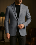 Sobrane Açık Gri Melanj Klasik Ceket (4 Drop-Battal)-Özel Fiyat