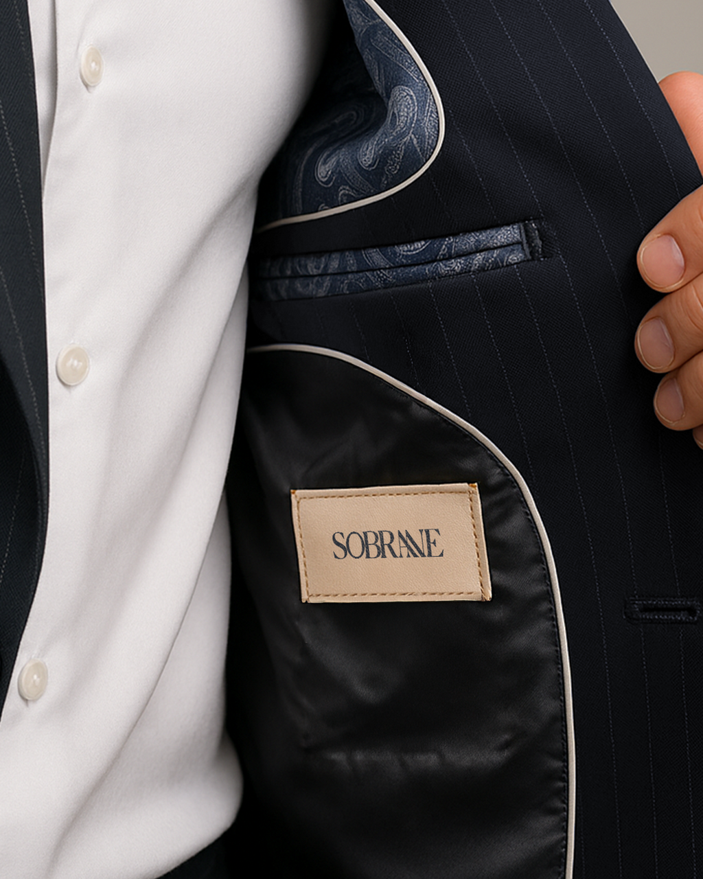 Koyu Lacivert Silik Çizgili Kruvaze Takım Elbise (Prestige Series)