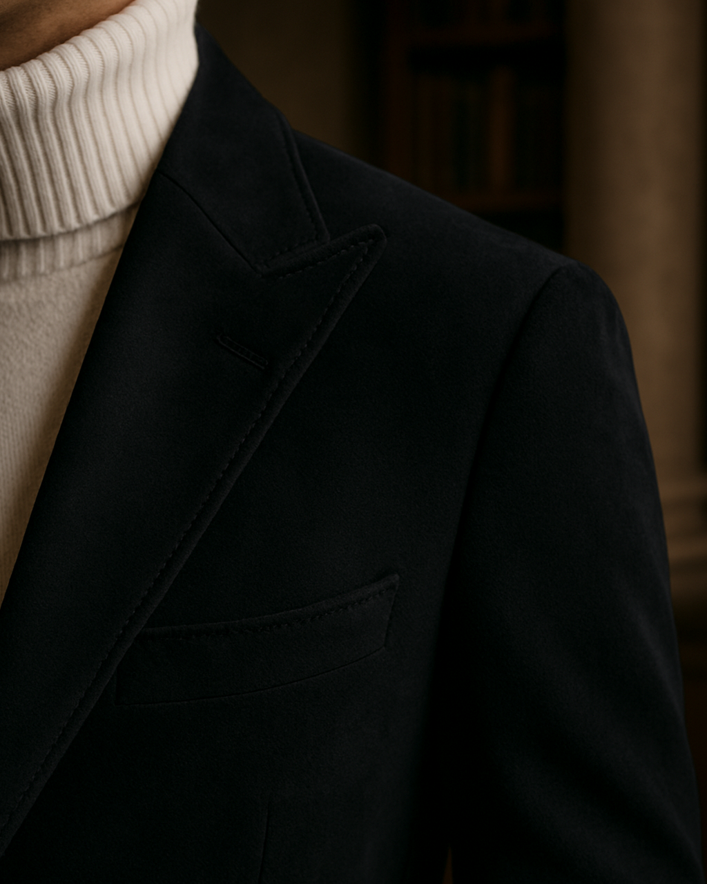 Sobrane Siyah Süet Klasik Ceket (%70 Pamuk)– Özel Fiyat