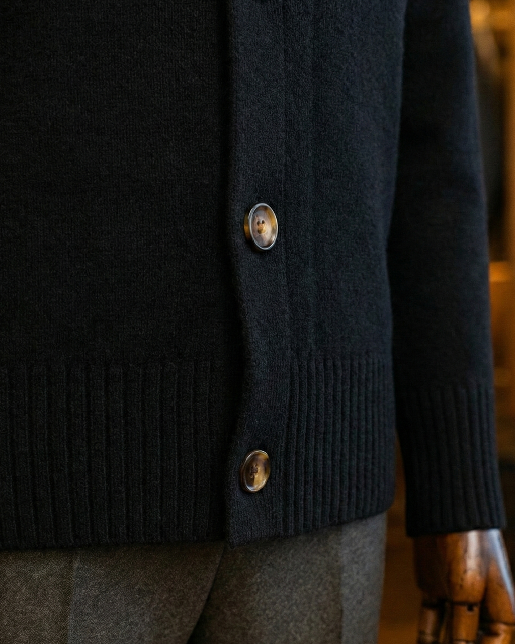 Sobrane Siyah Düğmeli Triko Hırka