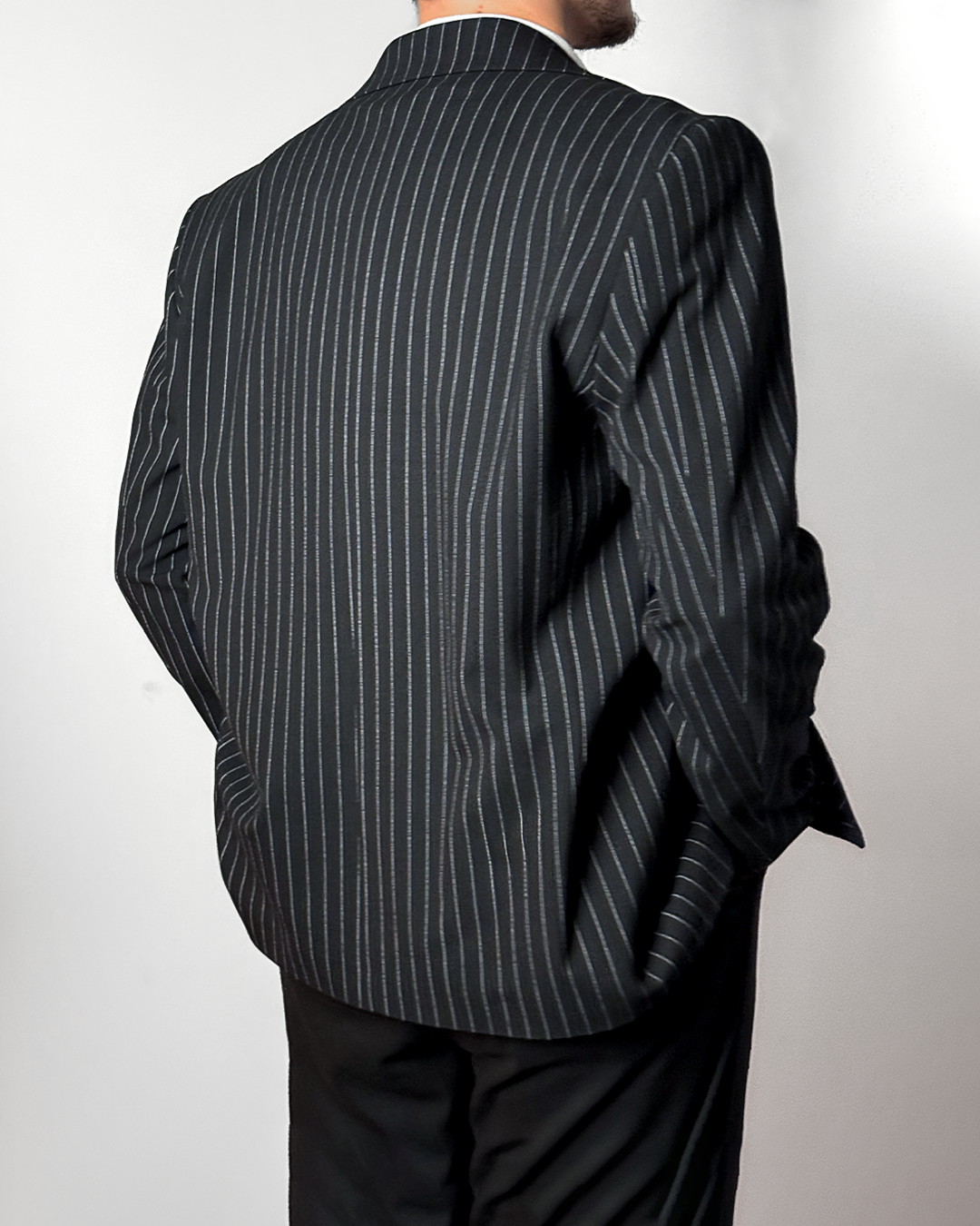Blazer Ceket Çizgili Siyah