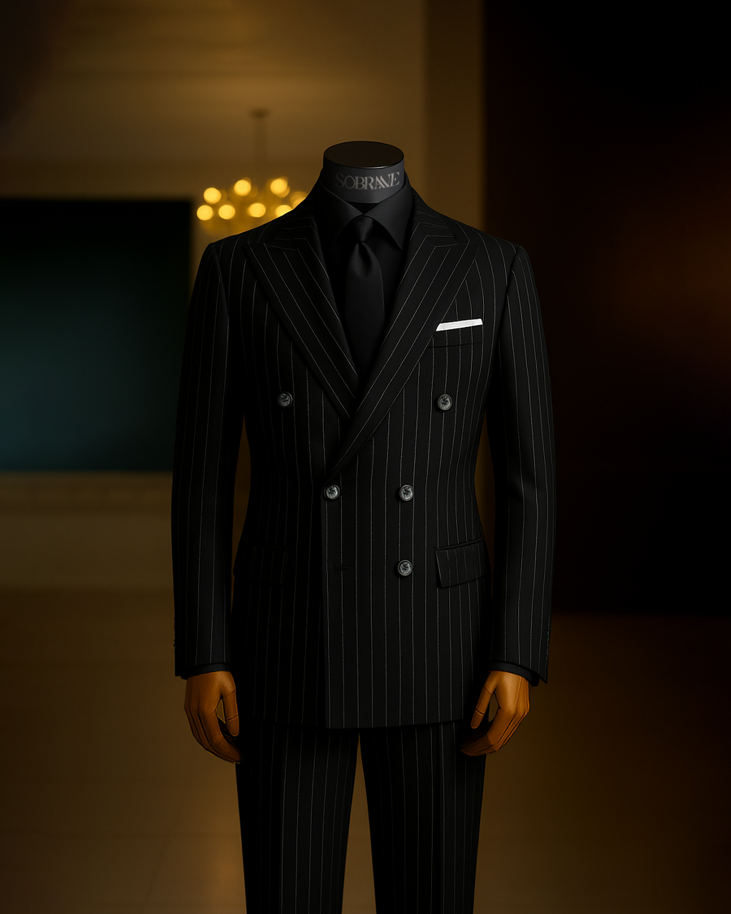 Çizgili Siyah Kruvaze Takım