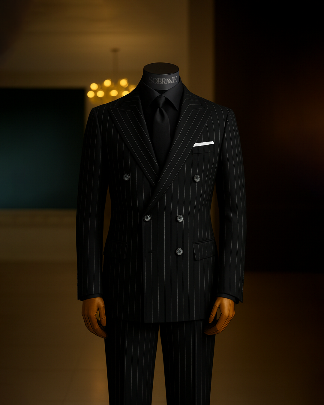 Çizgili Siyah Kruvaze Takım