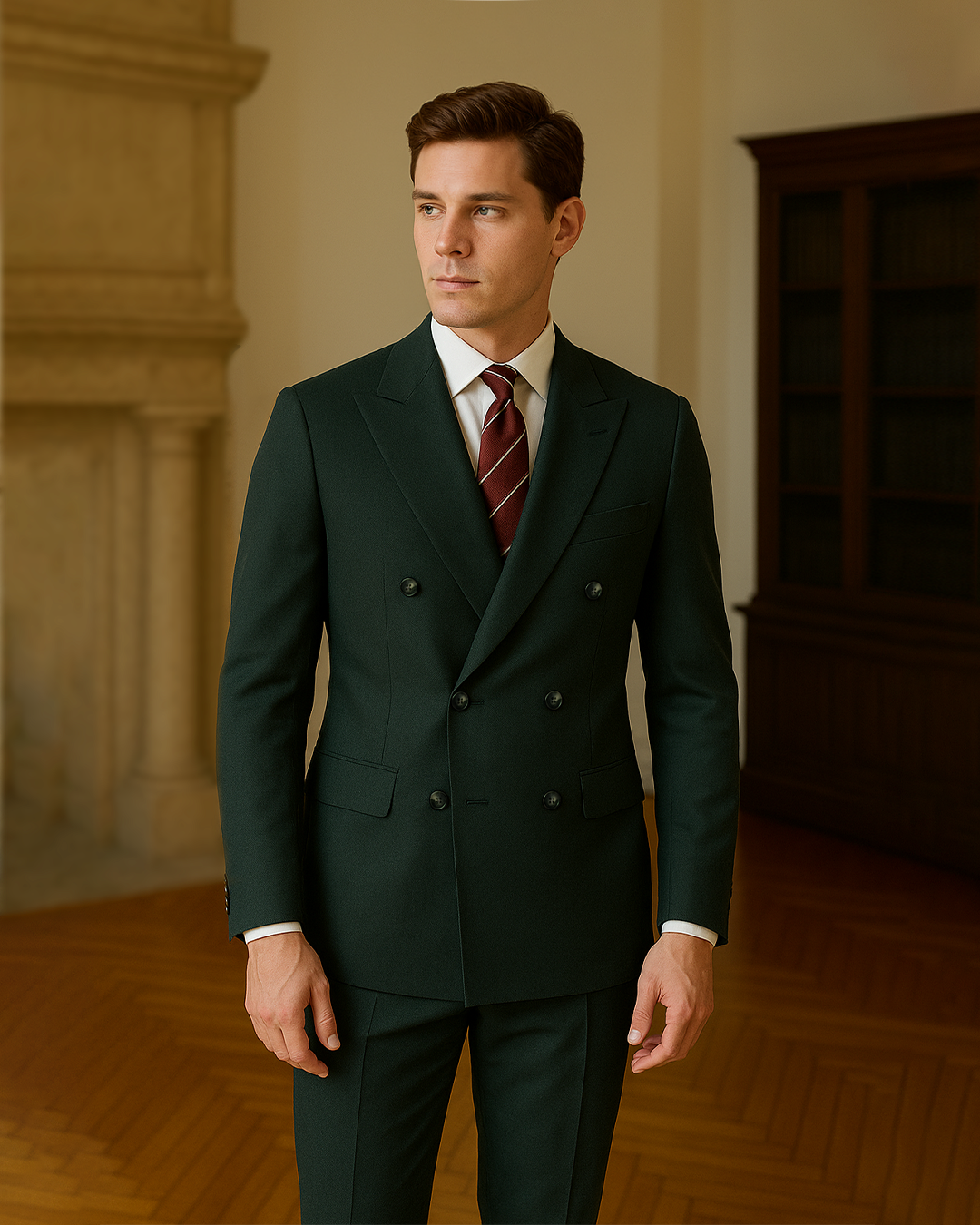 Koyu Orman Yeşili Kruvaze Takım Elbise (Prestige Series)