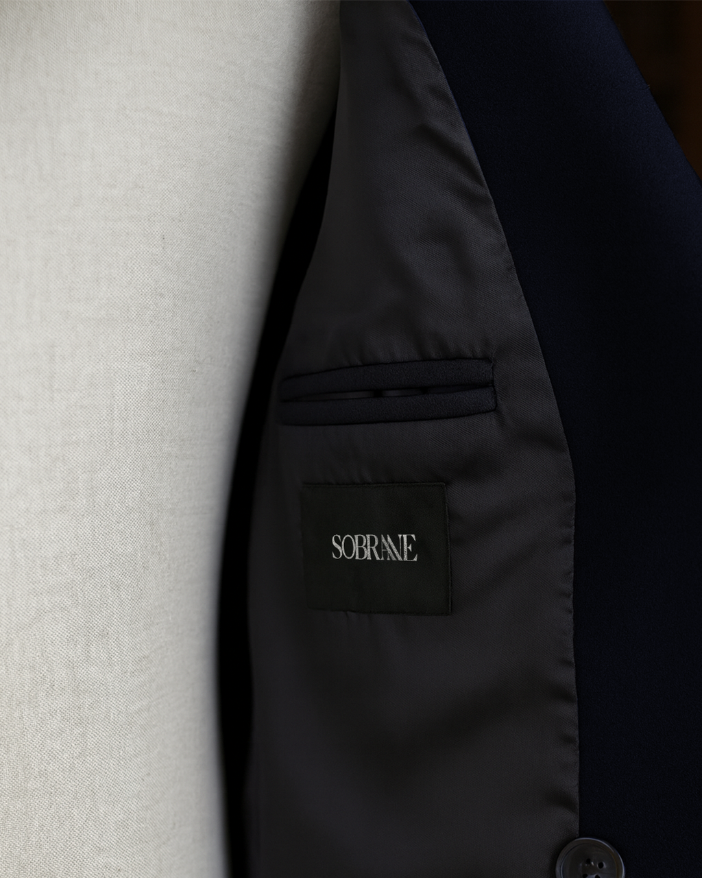 Sobrane Koyu Lacivert Kemerli Uzun Kruvaze Kaşe Kaban