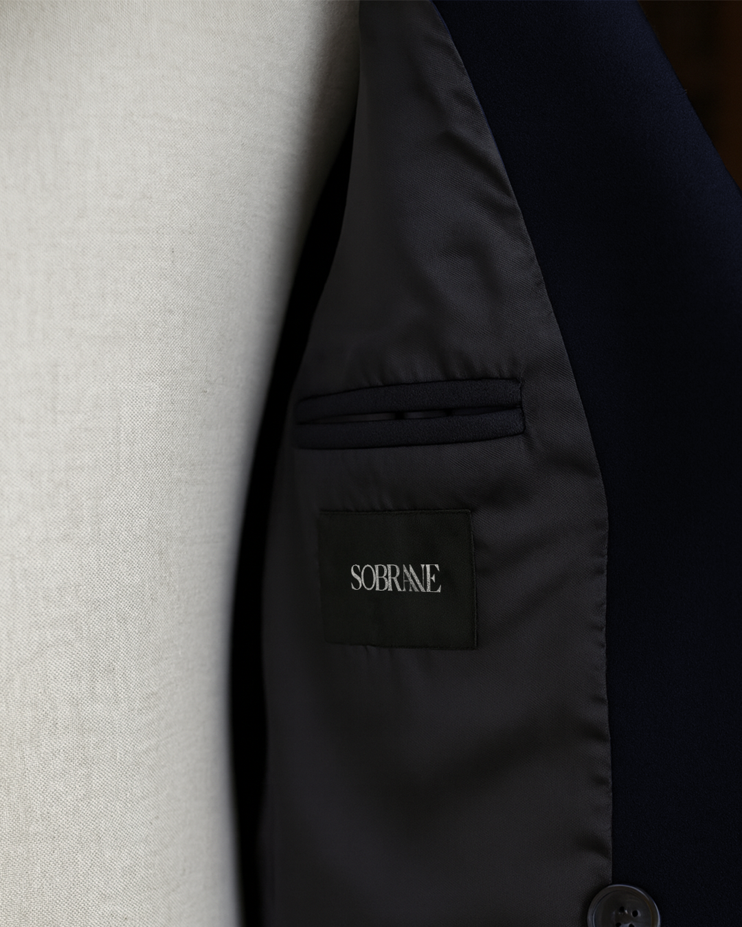 Sobrane Koyu Lacivert Kemerli Uzun Kruvaze Kaşe Kaban