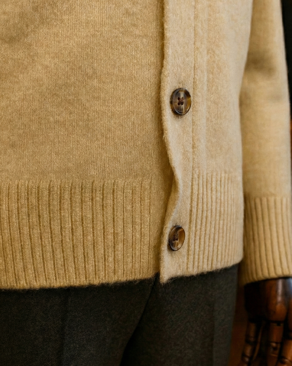 Sobrane Krem Düğmeli Triko Hırka