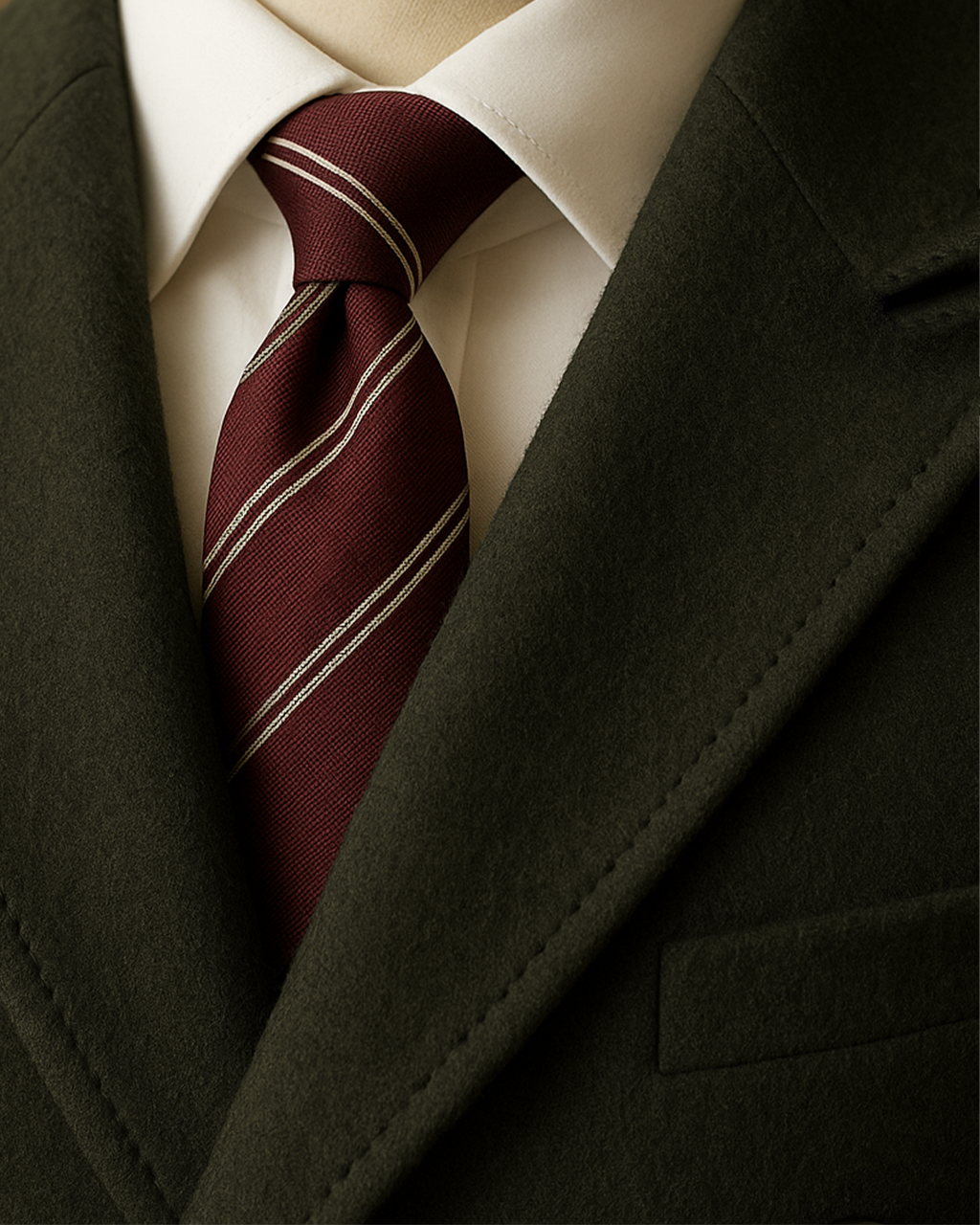 Sobrane Zeytin Yeşili Kruvaze Kaşe Kaban