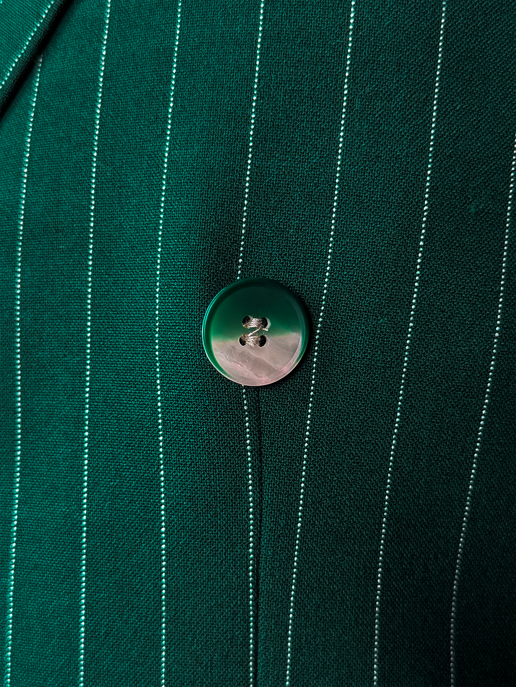 Çizgili Zümrüt Yeşili Kruvaze Takım