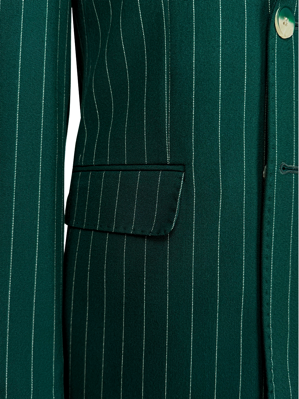 Çizgili Zümrüt Yeşili Kruvaze Takım