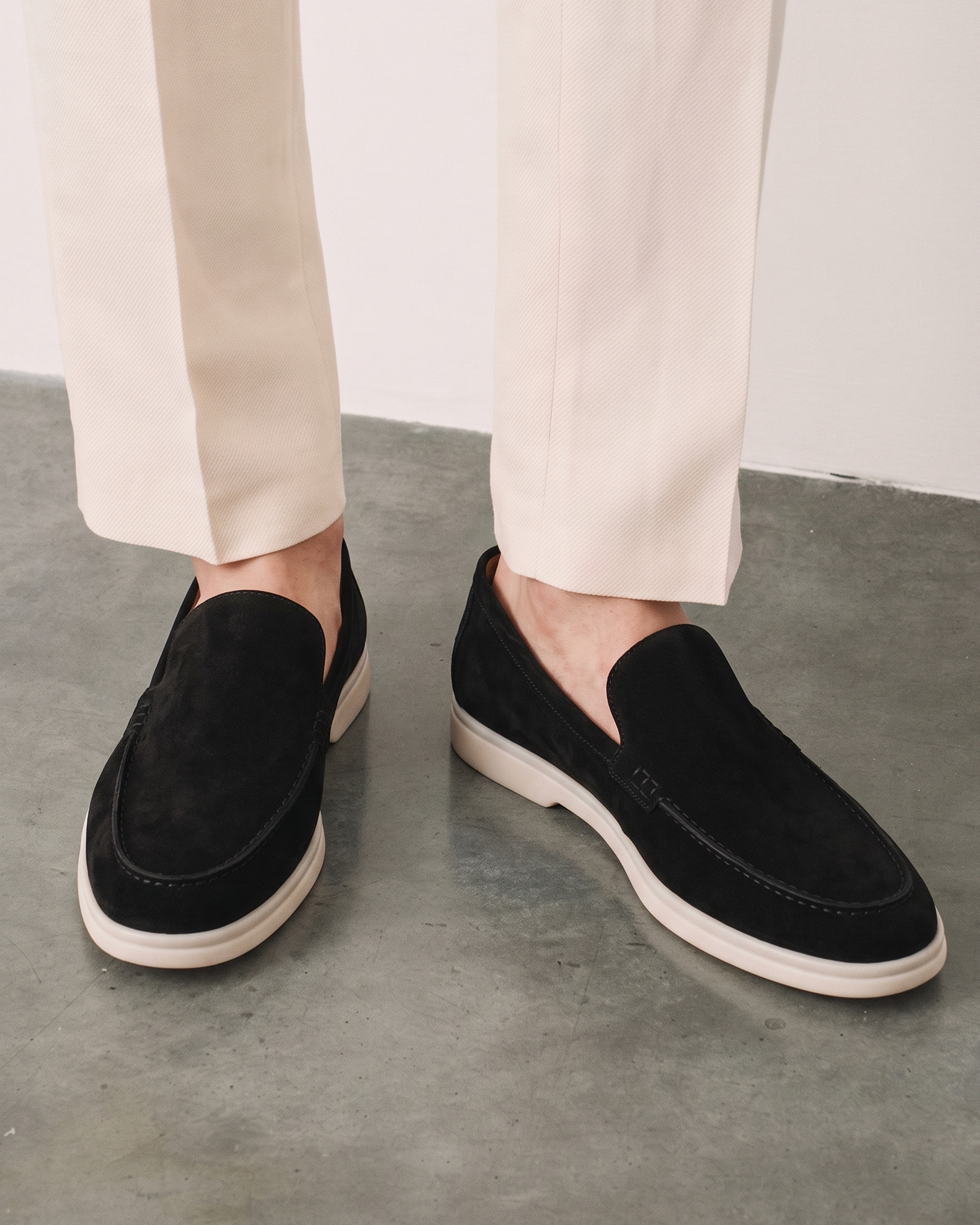 Hakiki Süet Deri Siyah Loafer
