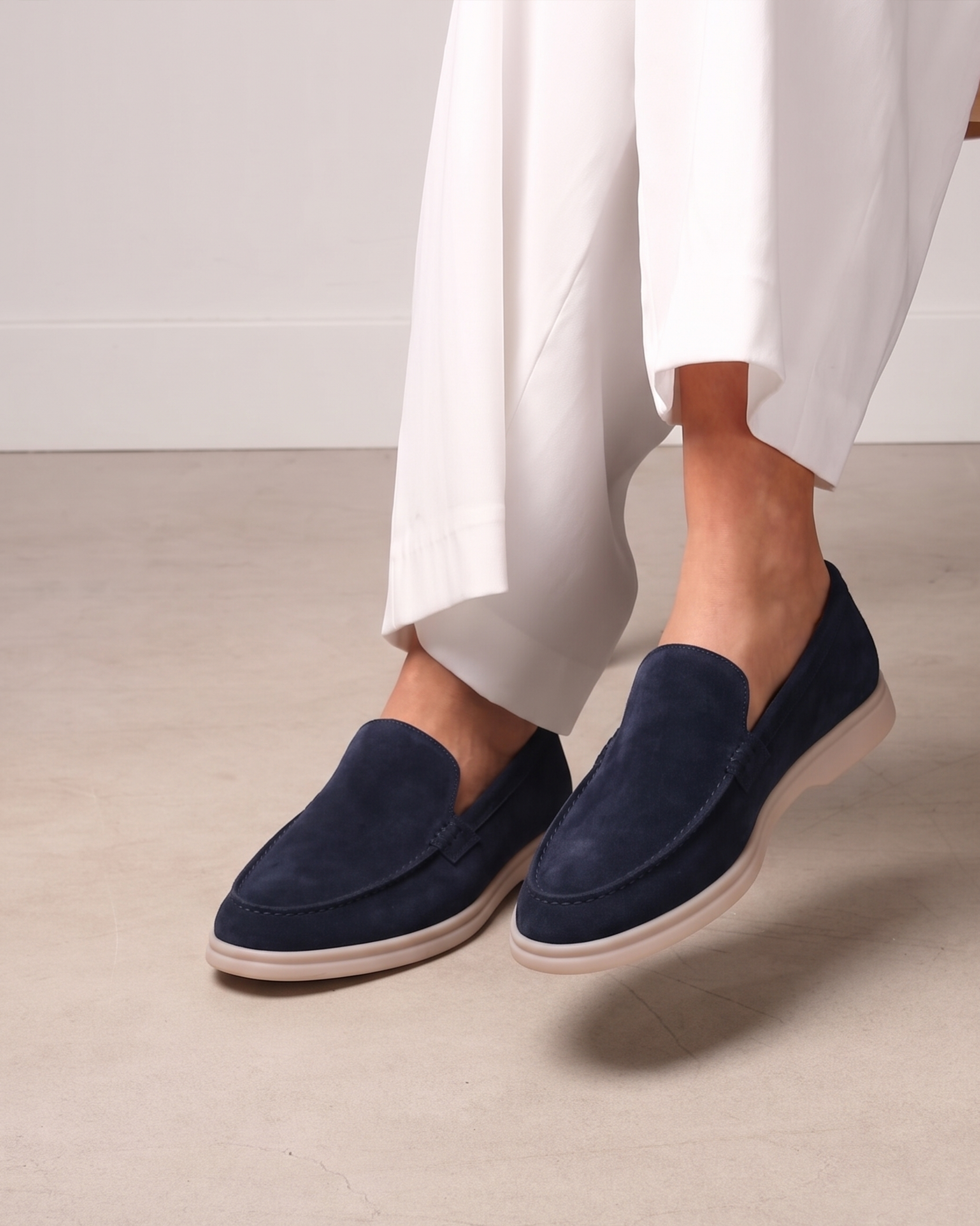 Hakiki Süet Deri Lacivert Loafer