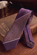 Mor Paisley Blok Kravat