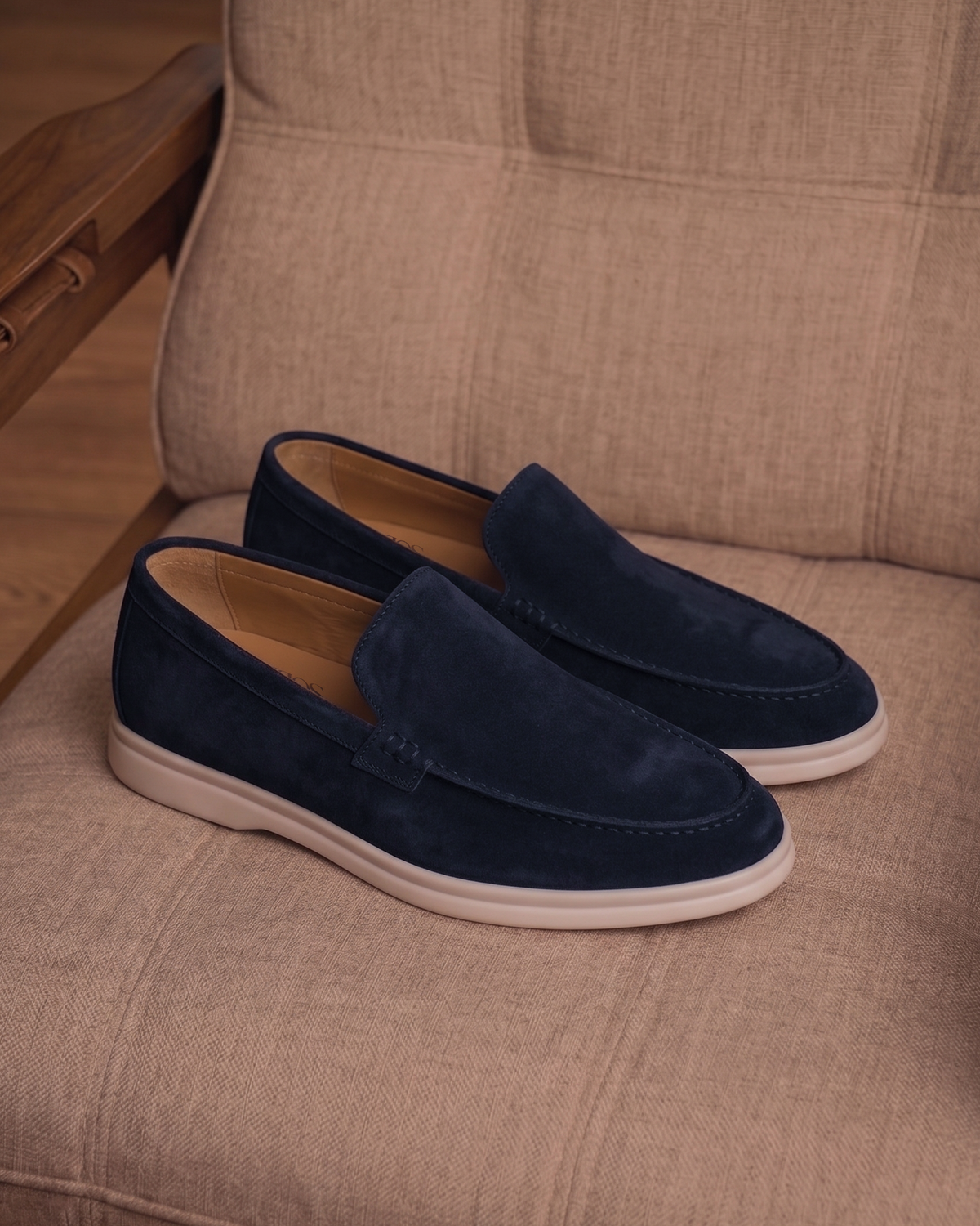 Hakiki Süet Deri Lacivert Loafer